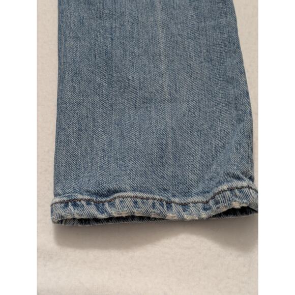 Reformation Jeans Womens Sz 26 Liza Distressed Straight Leg Crop High‎ Rise Blue - Picture 6 of 10